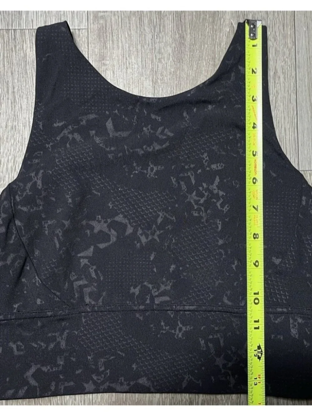 Lululemon Stronger As One-Long Line Sports Bra- Boot Camp Emboss Black - Size 4
